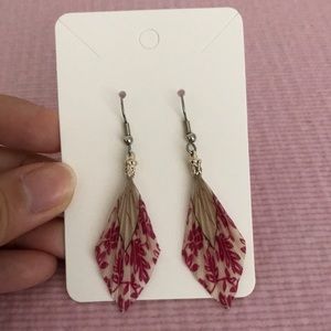 💛3 for $10💛 Unique paper origami earrings (fuchsia color)